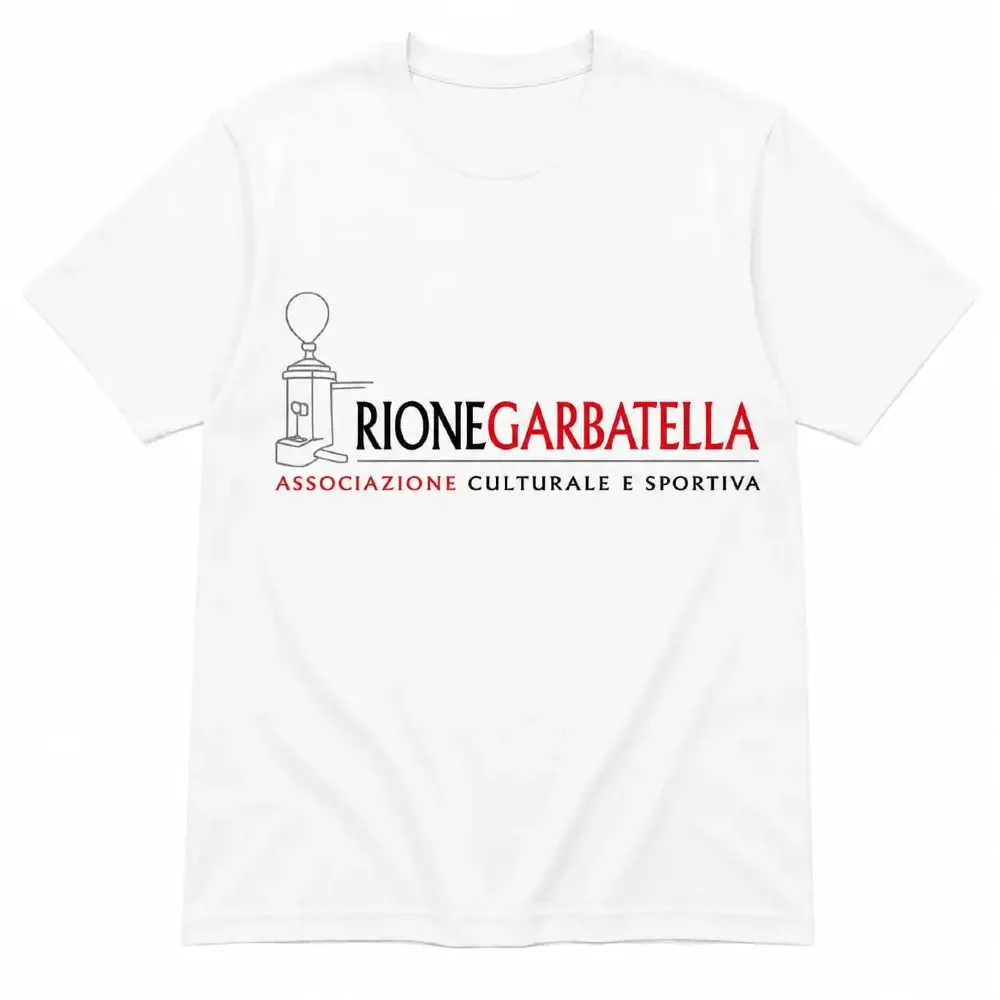 T-Shirt Rione Garbatella Logo Classico — Bianco